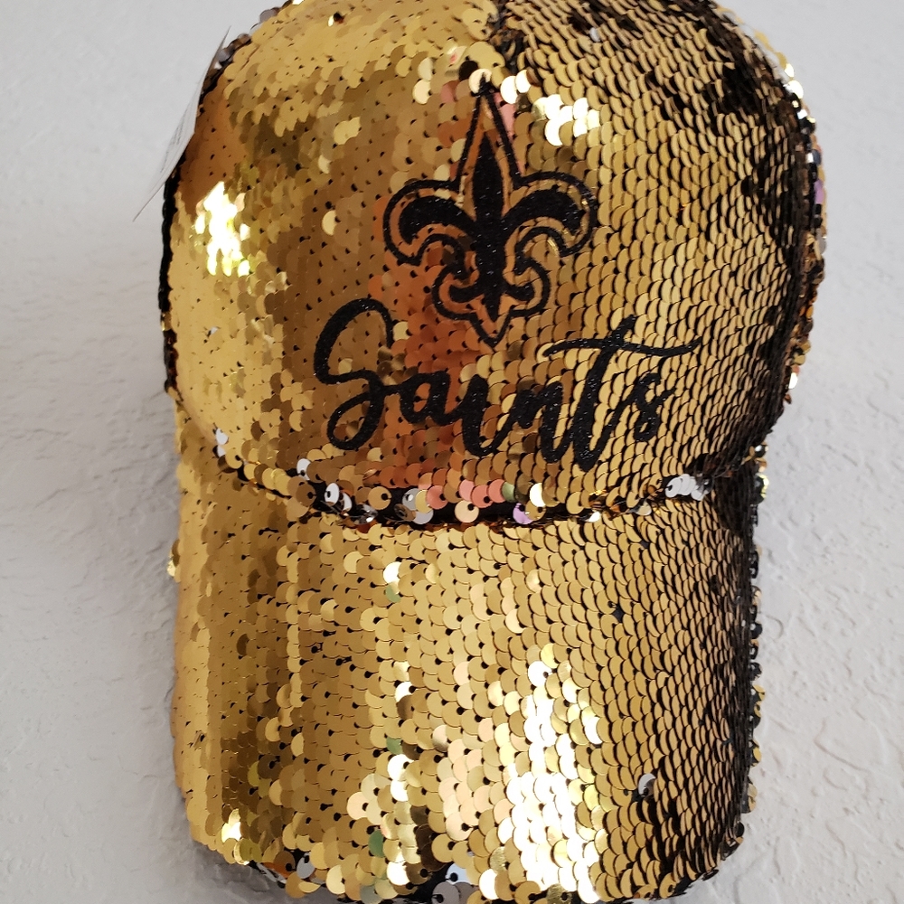 New Orleans Saints black and gold sequins hat - Picture 3 of 7